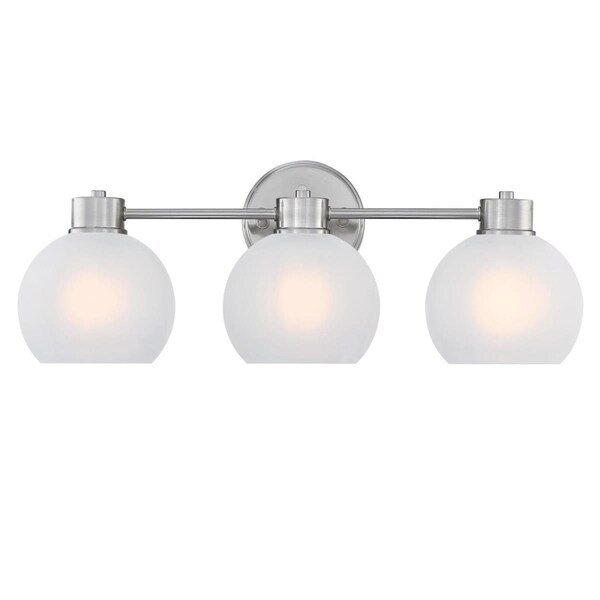 Westinghouse Fixture Wall 60W 3-Light Marla, Brushed Nickel Frosted Glassobe Glass 6124800 - main